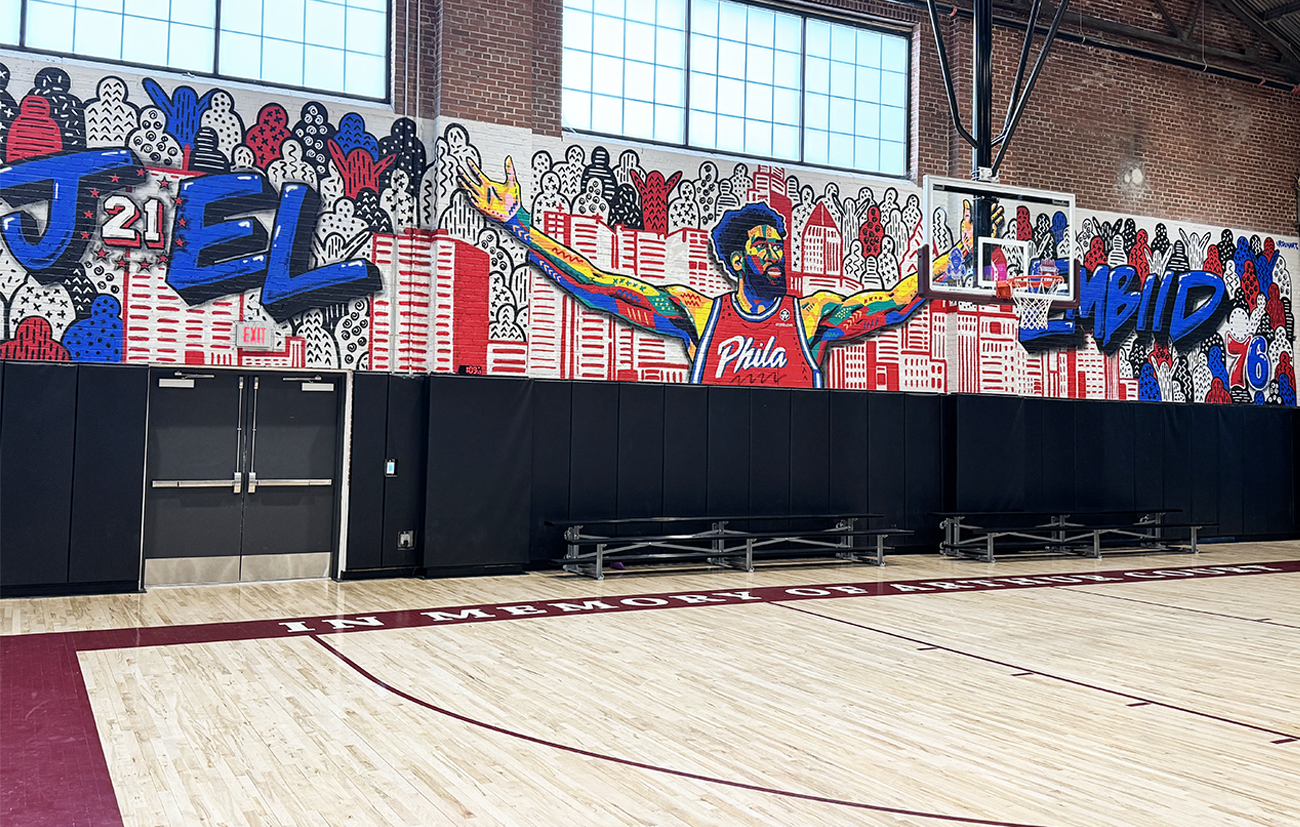 Embiid Mural, 76ers, Basketball